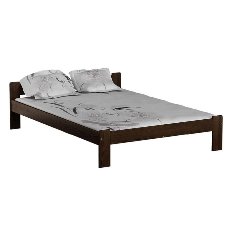 Pat din lemn 180x200 cu somieră Celinka nuc