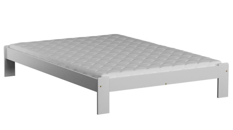 Pat din lemn 180x200 cu somieră Ada alb
