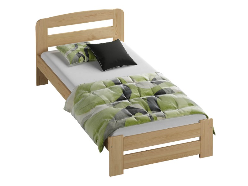 Pat din lemn 90x200 cu somieră Lidia PIN