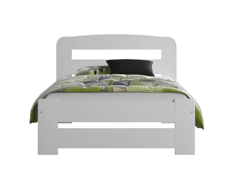 Pat din lemn 90x200 cu somieră Lidia alb