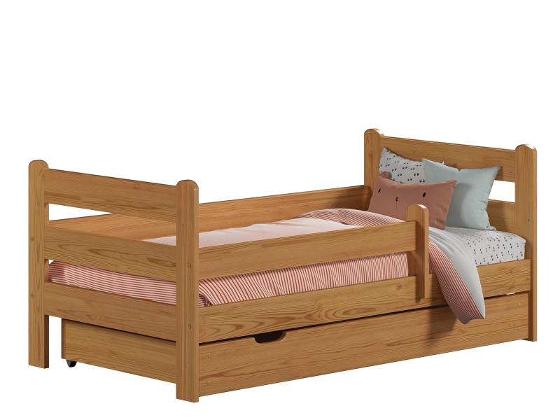 Pat copii Kacper 160x80 cu protecții Arin cu somieră