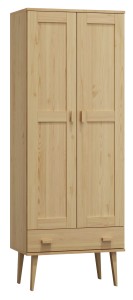 Dulap din lemn de pin 79 cm cuier sertar Venuci 2D nr2 culori
