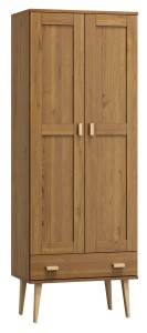 Dulap din lemn de pin 89 cm cuier sertar Venuci 2D nr2 culori