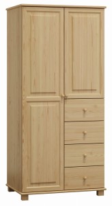 Dulap din lemn de pin 80 cm cuier/raftul 2D nr3 culori