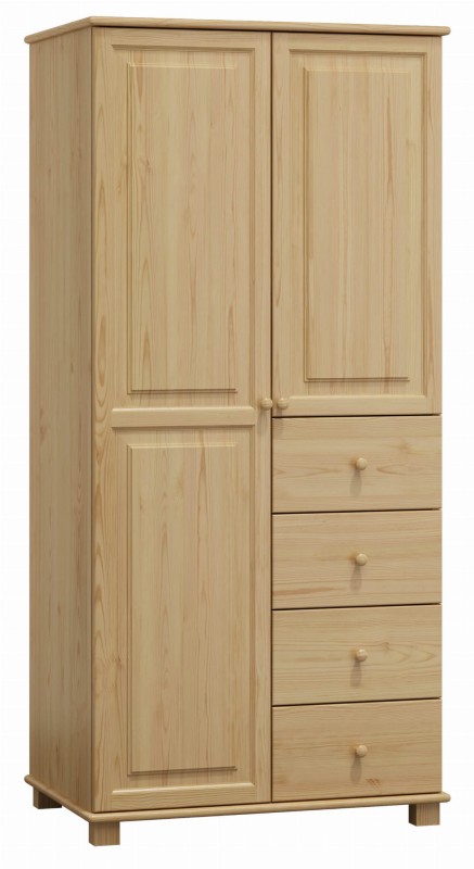 Dulap din lemn de pin 80 cm cuier/raftul 2D nr3 culori