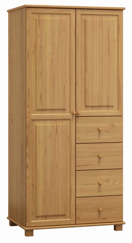 Dulap din lemn de pin 90 cm cuier/raftul 2D nr3 culori
