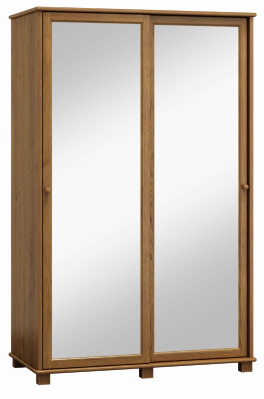 Dulap din lemn de pin 120 cm uși glisante cuier 2D nr7 culori
