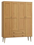 Dulap din lemn de pin 160 cm cuier/raftul sertar Venuci 4D nr2 culori