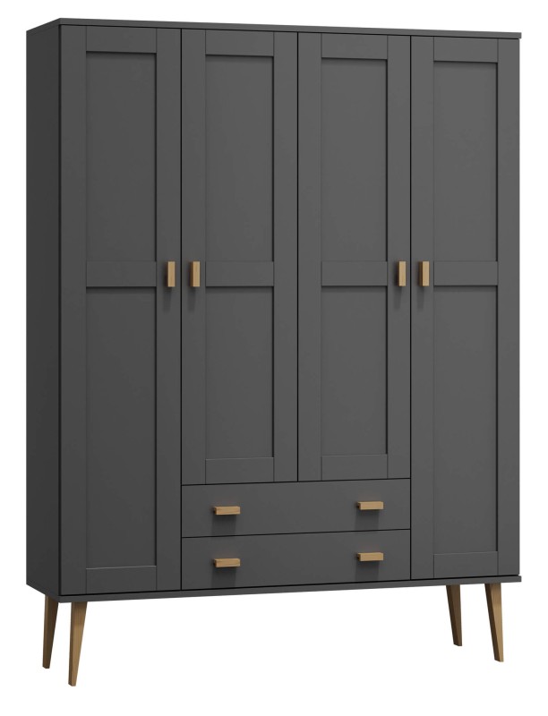 Dulap din lemn de pin 160 cm cuier/raftul sertar Venuci 4D nr2 culori