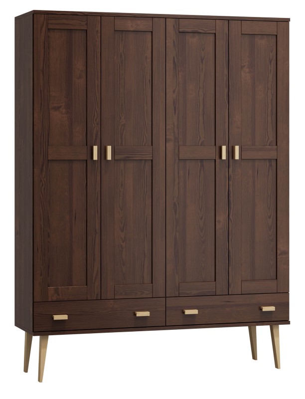 Dulap din lemn de pin 160 cm cuier/raftul sertar Venuci 4D nr1 culori