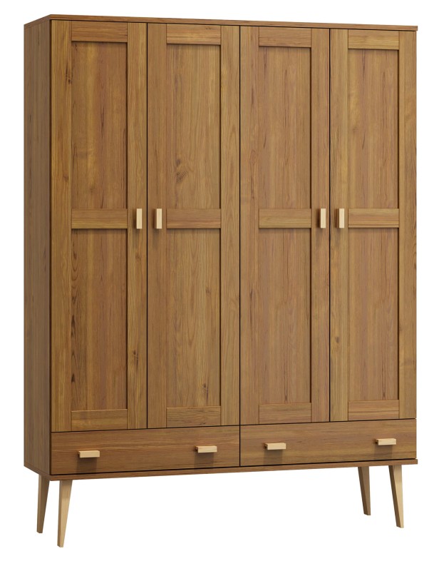 Dulap din lemn de pin 160 cm cuier/raftul sertar Venuci 4D nr1 culori
