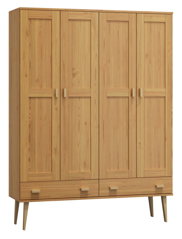 Dulap din lemn de pin 180 cm cuier/raftul sertar Venuci 4D nr1 culori