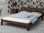 Pat din lemn 160x200 cu somieră Asia nuc