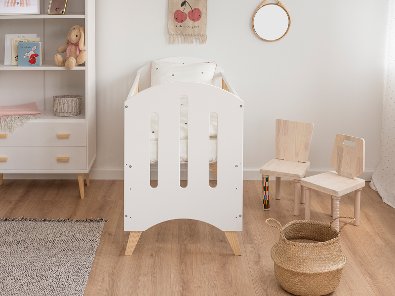 Pătuț de pin Baby Dream 60x120 alb/pin