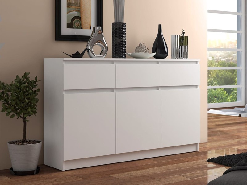 Comodă 120 cm 3D3S Alb
