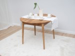 Masă rotundă din stejar fi93 +30 cm extensii Bergen ulei intens