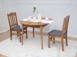 Masă rotundă din stejar fi110 +35 cm extensii Bergen ulei intens