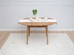 Masă rotundă din stejar fi120 +35 cm extensii Bergen ulei intens