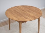 Masă rotundă din stejar fi120 +35 cm extensii Bergen ulei intens