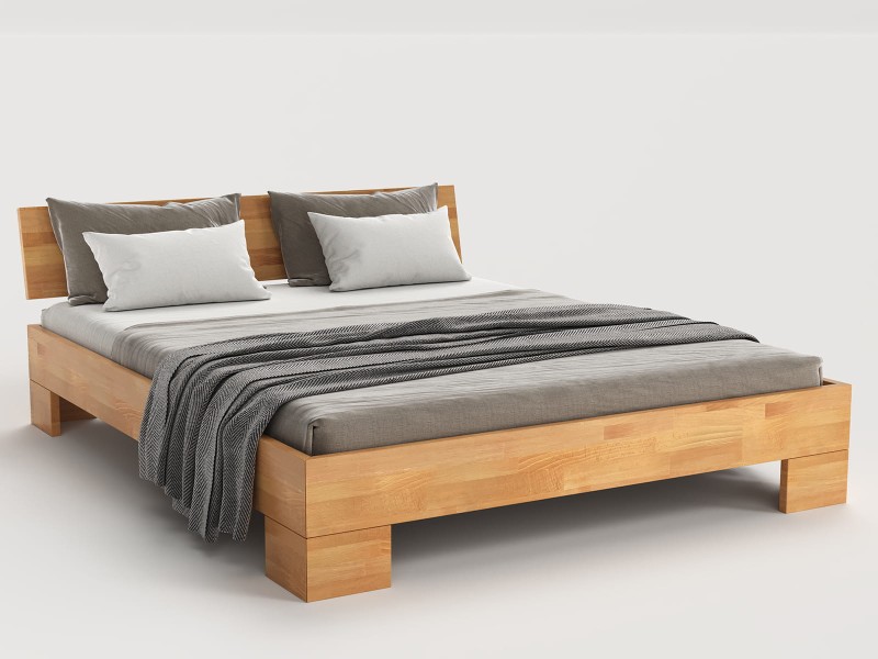 Pat înalt din lemn de fag 160x200 Alemria