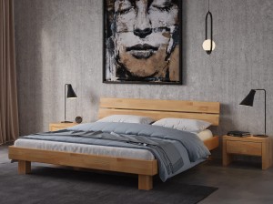 Pat înalt din lemn de fag 90x200 Getafe