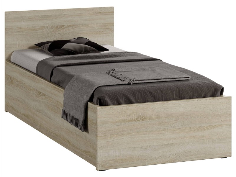 Pat 90x200 cu somieră DM1 stejar sonoma