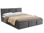 Pat Tapitat cu spatiu de depozitare 160x200 TOP Line 7 Grafit Velvet