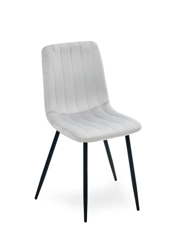 Scaun tapitat Pasos Velvet Gri Deschis