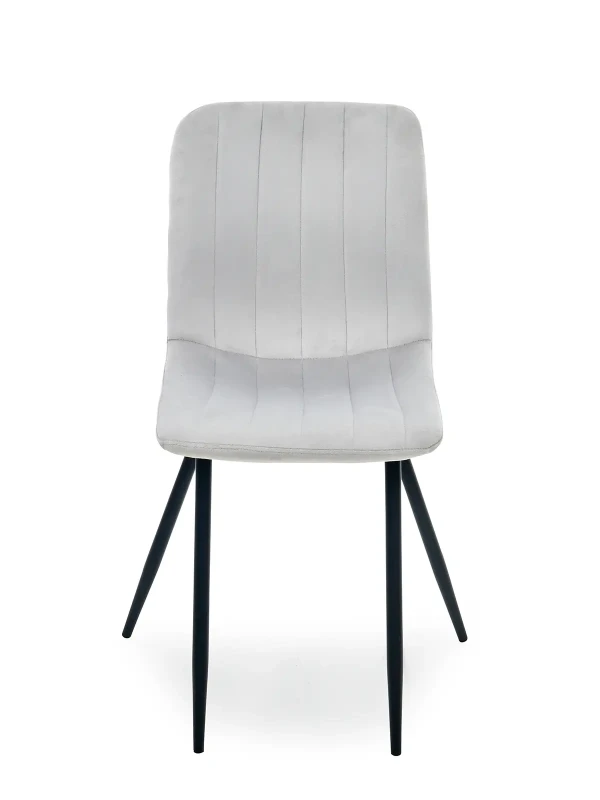 Scaun tapitat Pasos Velvet Gri Deschis