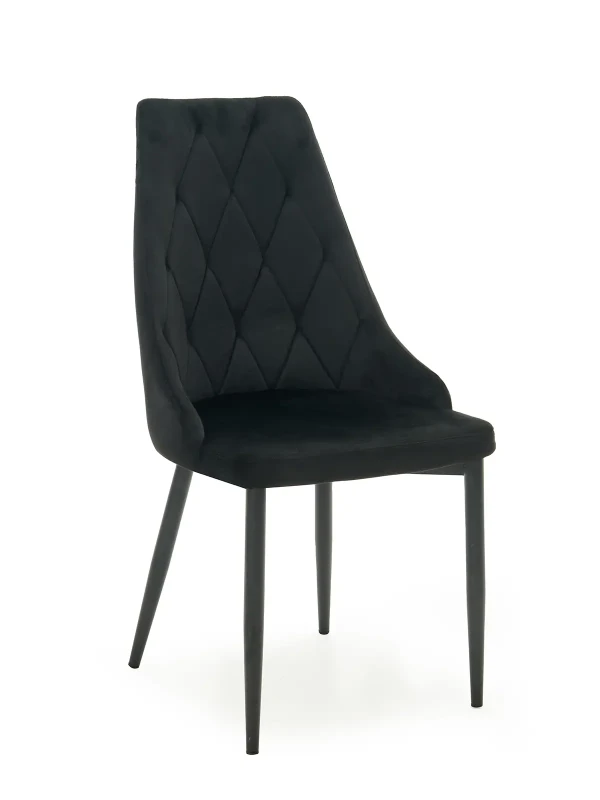 Scaun tapitat Paulo Velvet Negru