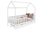 Pat Montessori copii 80x160 cu sertar si cadru, alb D7s