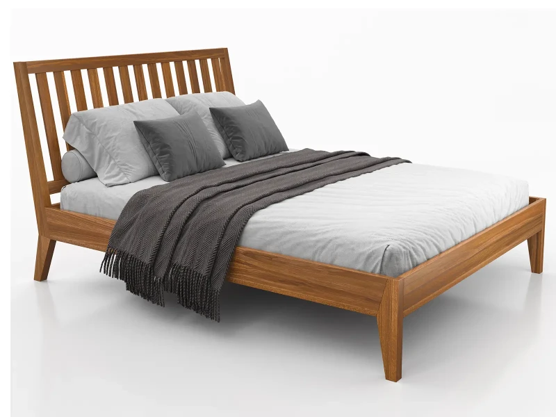 Pat din lemn de fag 160x200 Beskid 01 stejar rustic