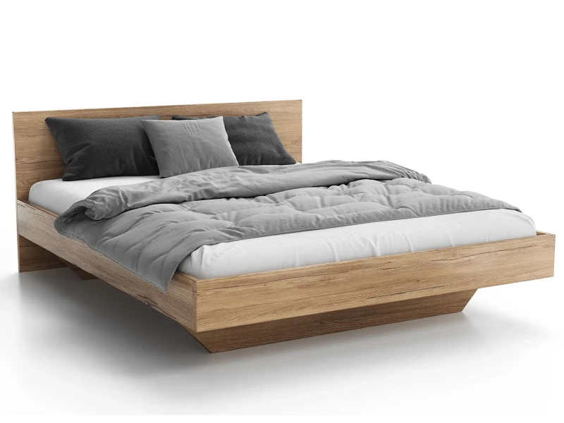 Pat de levitare 140x200 din placa de mobilier DM2 stejar craft