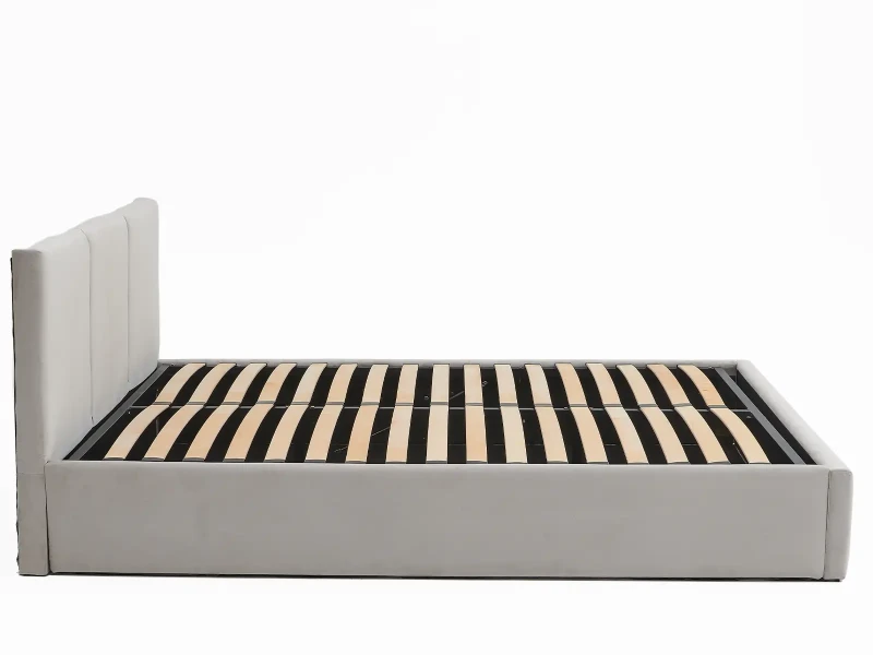 Pat Tapitat cu spatiu de depozitare 180x200 TOP Line 7 Gri Velvet