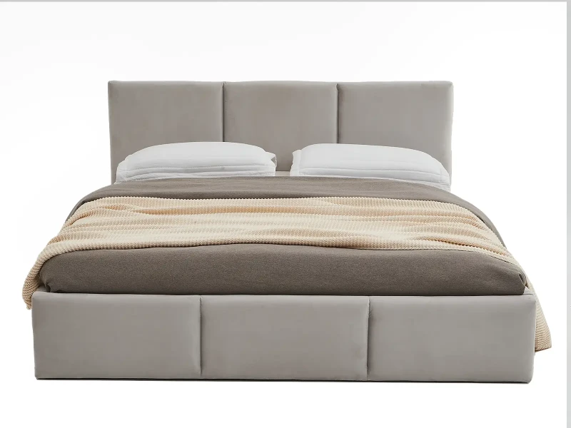 Pat Tapitat cu spatiu de depozitare 180x200 TOP Line 7 Gri Velvet