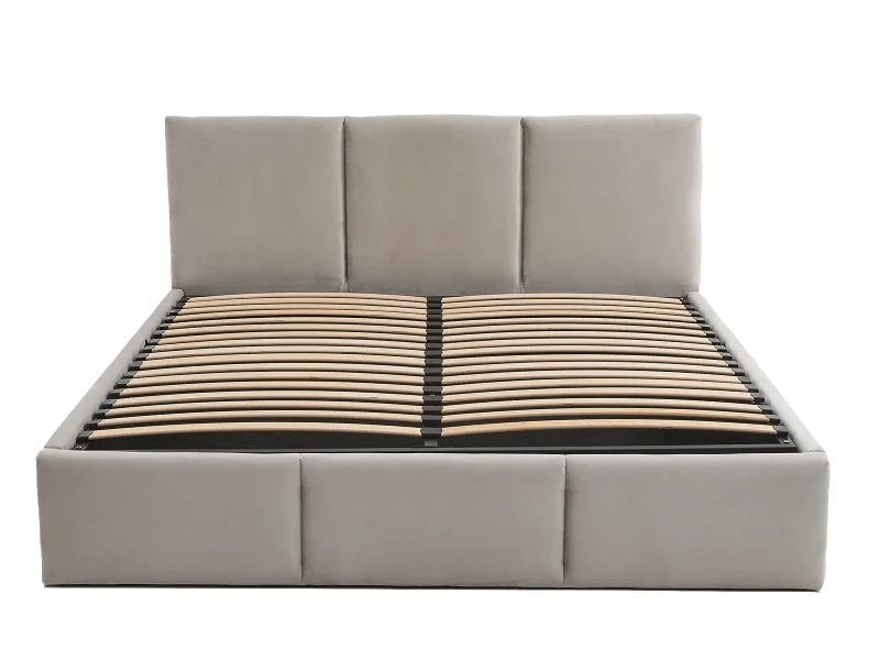 Pat Tapitat cu spatiu de depozitare 180x200 TOP Line 7 Gri Velvet