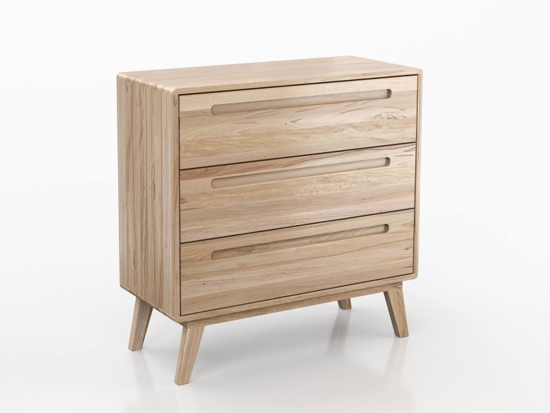 Comodă din fag Beskid 3S, lăţime 90 cm, Fag Natural