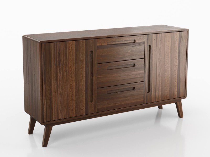 Comodă din lemn Beskid 3S2D, lăţime 155 cm, Nuc Italian