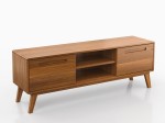 Dulap TV Beskid din lemn de fag, lăţime 155 cm, Stejar rustic