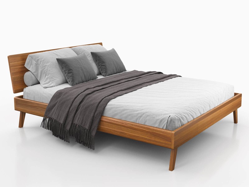 Pat din lemn de fag 140x200 Beskid 03 stejar rustic