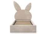Pat pentru copii tapitat 90x200 cu cadru, bej Velvet Kids Line 2 Rabbit