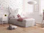 Pat pentru copii tapitat 90x200 cu cadru, gri Velvet Kids Line 2 Rabbit