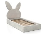 Pat pentru copii tapitat 90x200 cu cadru, gri Velvet Kids Line 2 Rabbit
