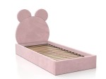 Pat pentru copii tapitat 90x200 cu cadru, roz Velvet Kids Line 1 Urs