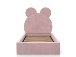 Pat Tapitat cu spatiu de depozitare 90x200 cm cu cadru, roz Velvet Kids Line 1 Urs