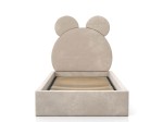Pat Tapitat cu spatiu de depozitare 90x200 cm cu cadru, bej Velvet Kids Line 1 Urs