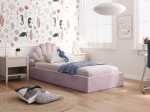 Pat pentru copii tapitat 90x200 cu cadru, roz Velvet Kids Line 3 Scoica
