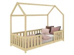 Pat Montessori copii 80x160 cu balustrada si cadru, pin D8