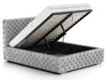 Pat tapitat cu spatiu de depozitare 140x200 PRO line 15 Gri Velvet