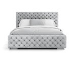 Pat tapitat cu spatiu de depozitare 140x200 PRO line 15 Gri Velvet